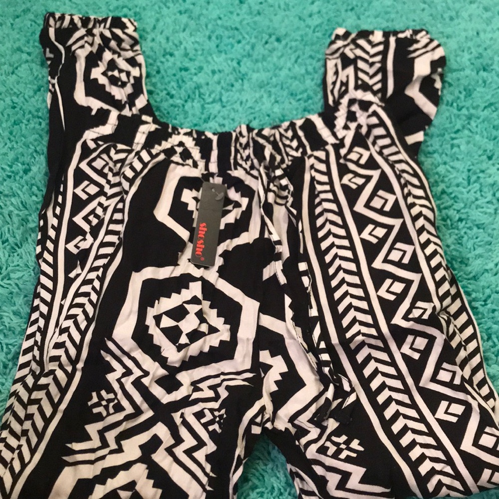 Brand new black and white joggers